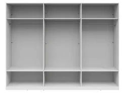 Szafa sześciodrzwiowa Herford 270 cm z lustrem i 6 szufladami biała