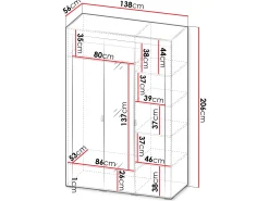 Szafa trzydrzwiowa Mossa 3D MO02