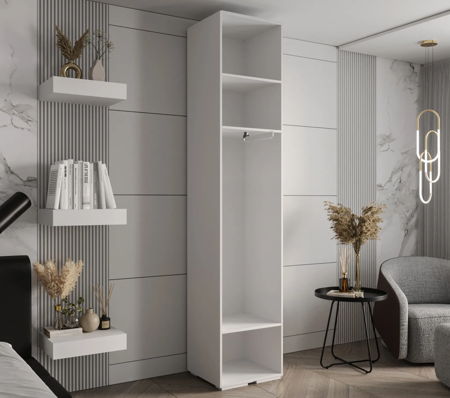 Szafa ubraniowa Garderoba INOVA 2 0,5SZ kaszmir+czarny