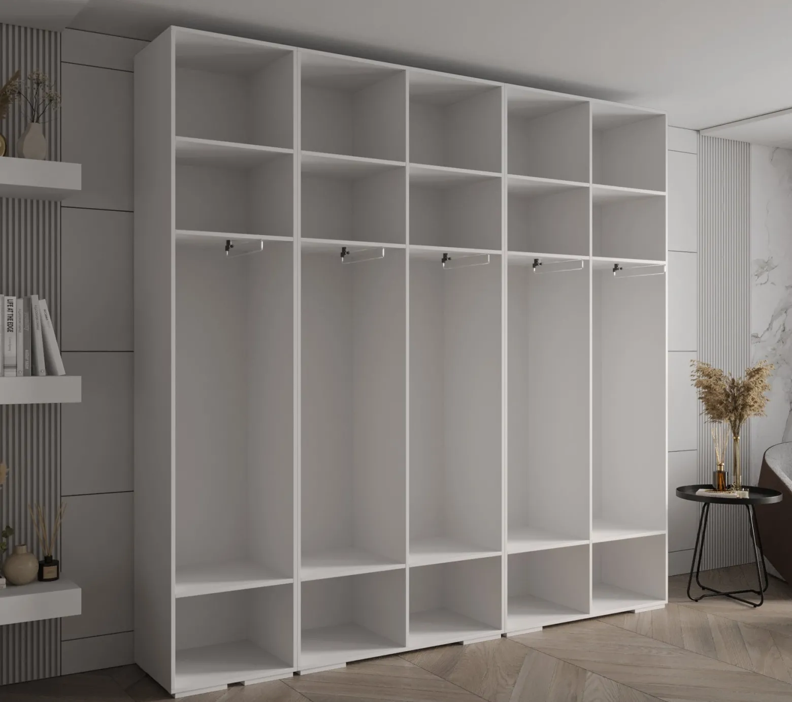 Szafa ubraniowa INOVA 1 L 2,5SZ biały+czarny
