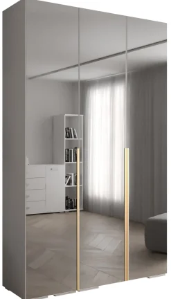 Szafa ubraniowa INOVA 1 L 1,5SZ biały+złoty
