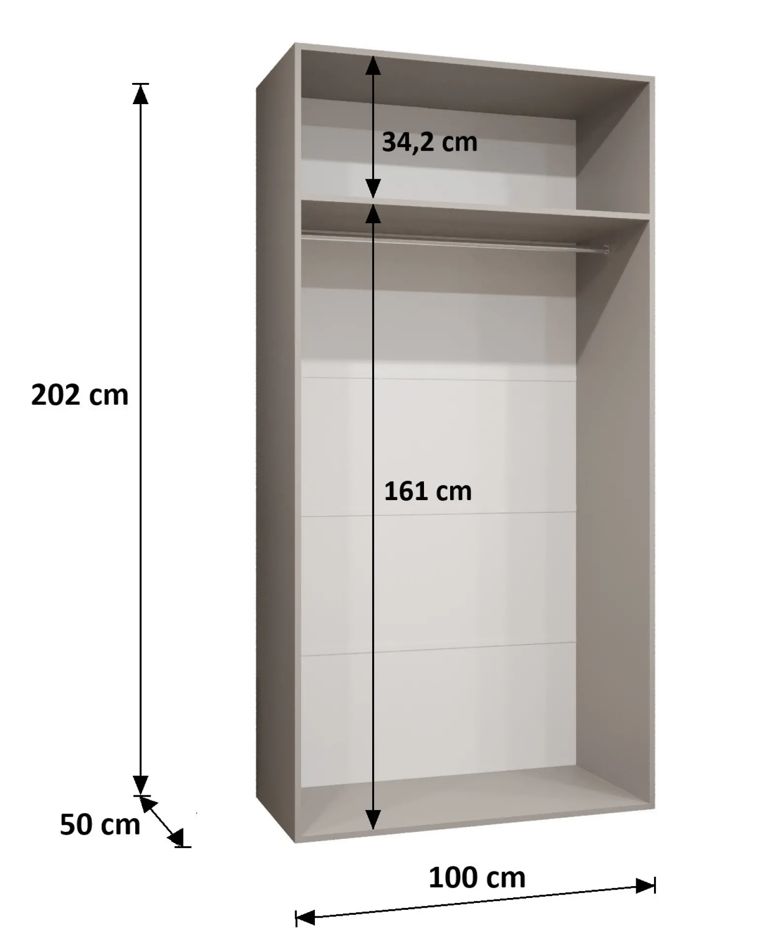 Szafa uchylna ANDREW 1 100 wys 202 cm Czarny + u Złoty