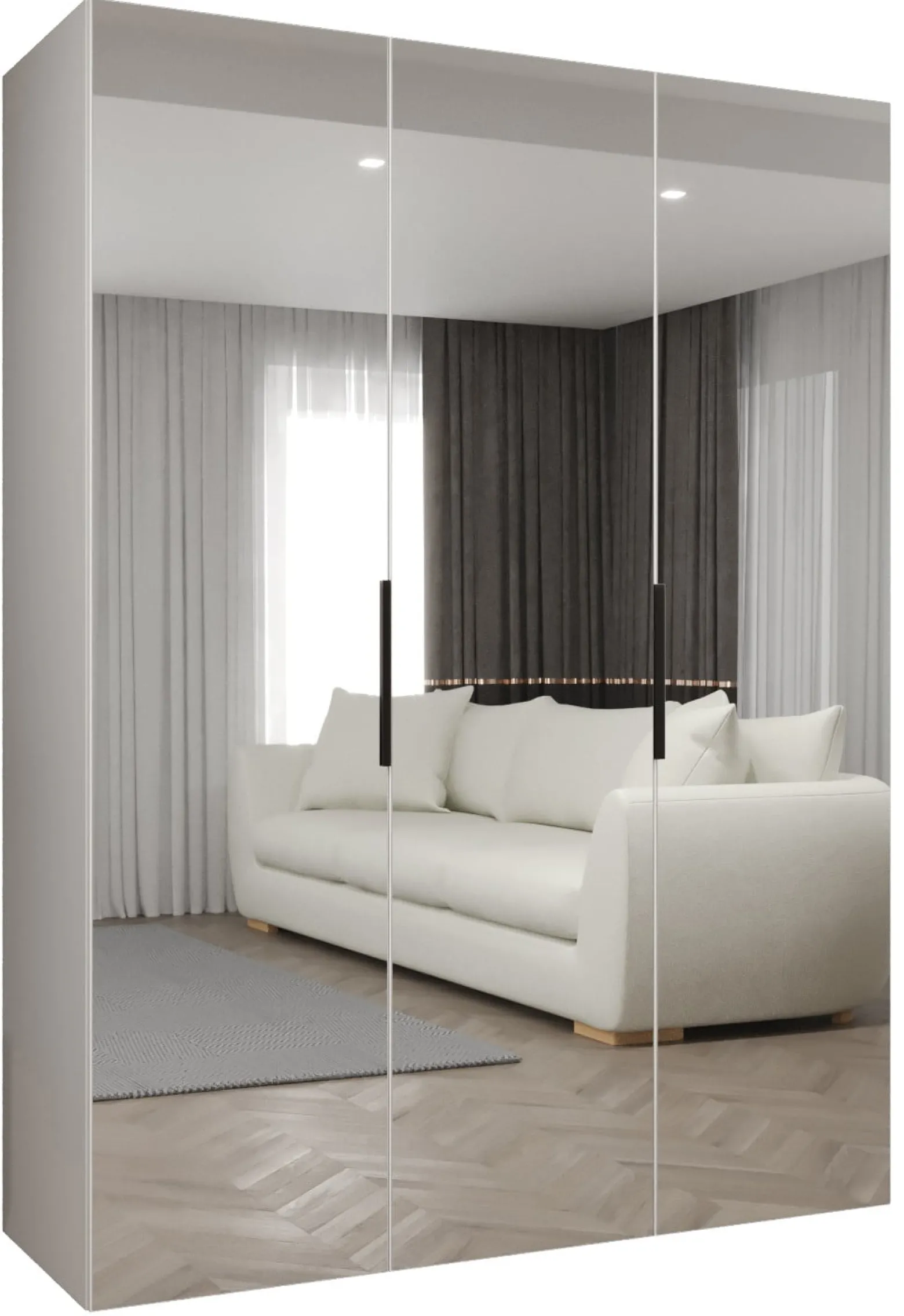 Szafa uchylna otwierana MARBELLA 3 150 wys. 202 cm biały + czarny