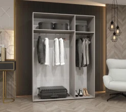 Szafa uchylna otwierana MARBELLA 3 150 wys. 202 cm biały + czarny