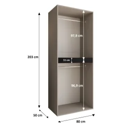 Szafa uchylna otwierana TEMPO 80 wys. 203 cm kaszmir