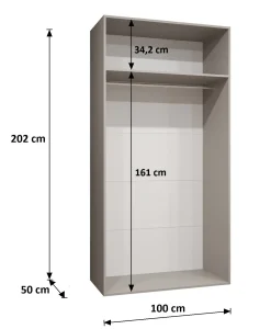 Szafa uchylna SANDI 1 100 wys 202 cm Czarny + u Czarny
