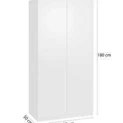 Szafa z drzwiami uchylnymi CLASSIC- biała 90 cm dwudrzwiowa
