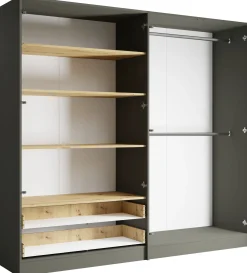 Szafa z lustrem 220 cm czterodrzwiowa RUSTICA szary grafit
