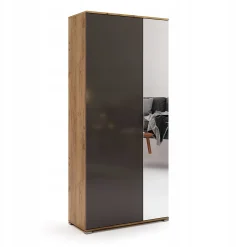 SZAFA Z LUSTREM Lana 2-DRZWIOWA 80 cm dąb/szary
