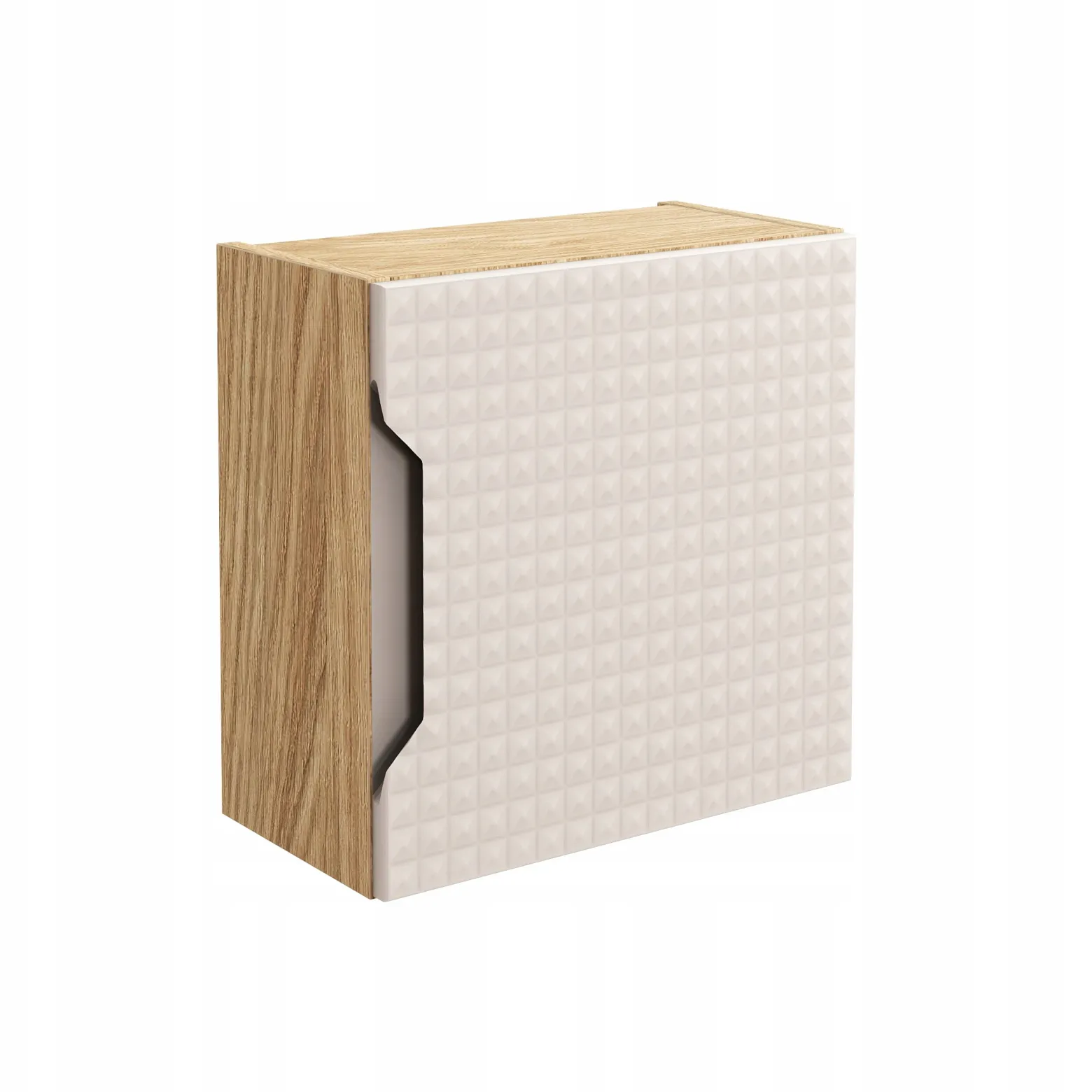 Szafka Łazienkowa 35 cm BEŻOWA KWADRAT Wisząca MDF 3D LUXOR