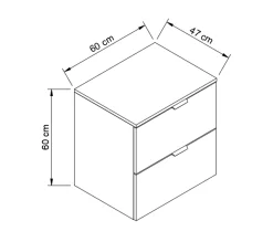Szafka Łazienkowa pod Umywalkę z Blatem 60cm Kaszmir Orzech