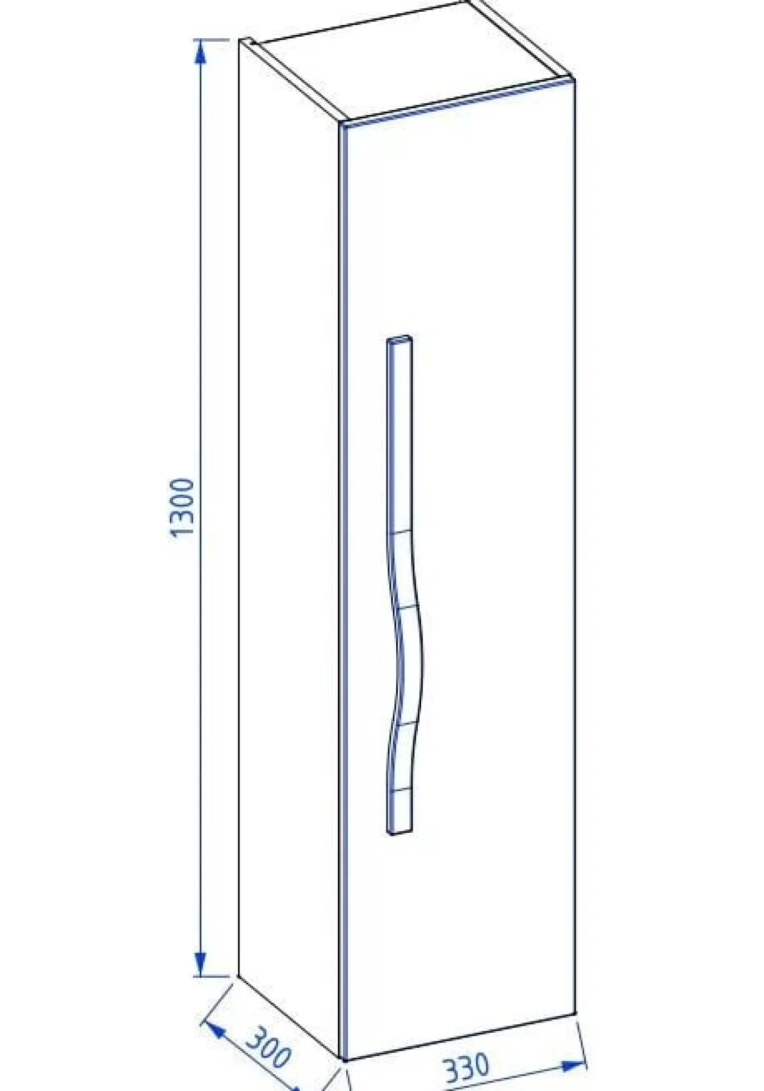 Szafka łazienkowa VOG 33 cm granatowa półmat ze złotym uchwytem