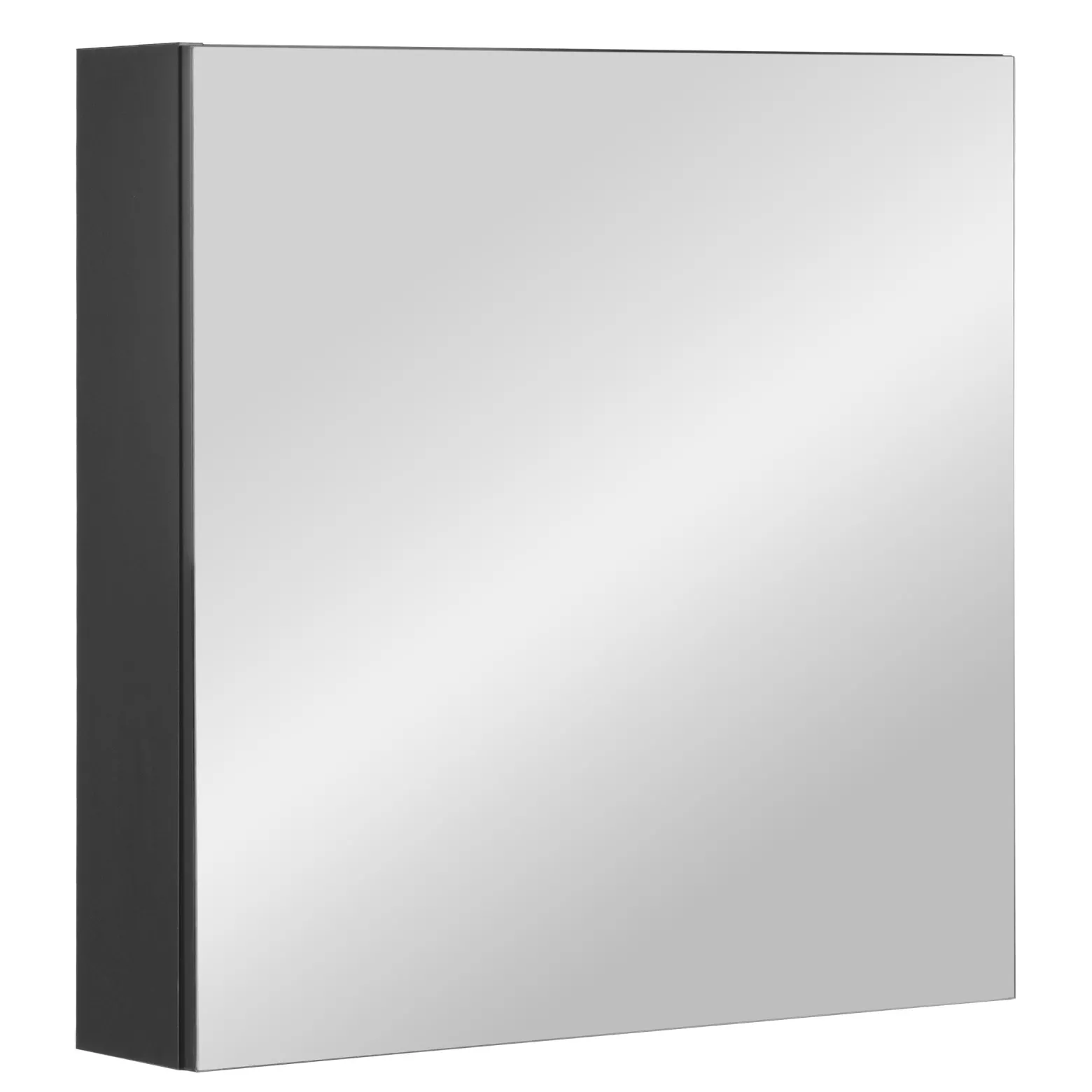 Szafka Łazienkowa z Lustrem 60cm 1 Drzwi Czarny Mat Amy