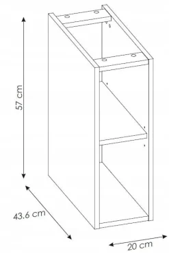 Szafka dolna 20 cm CAPRI WHITE