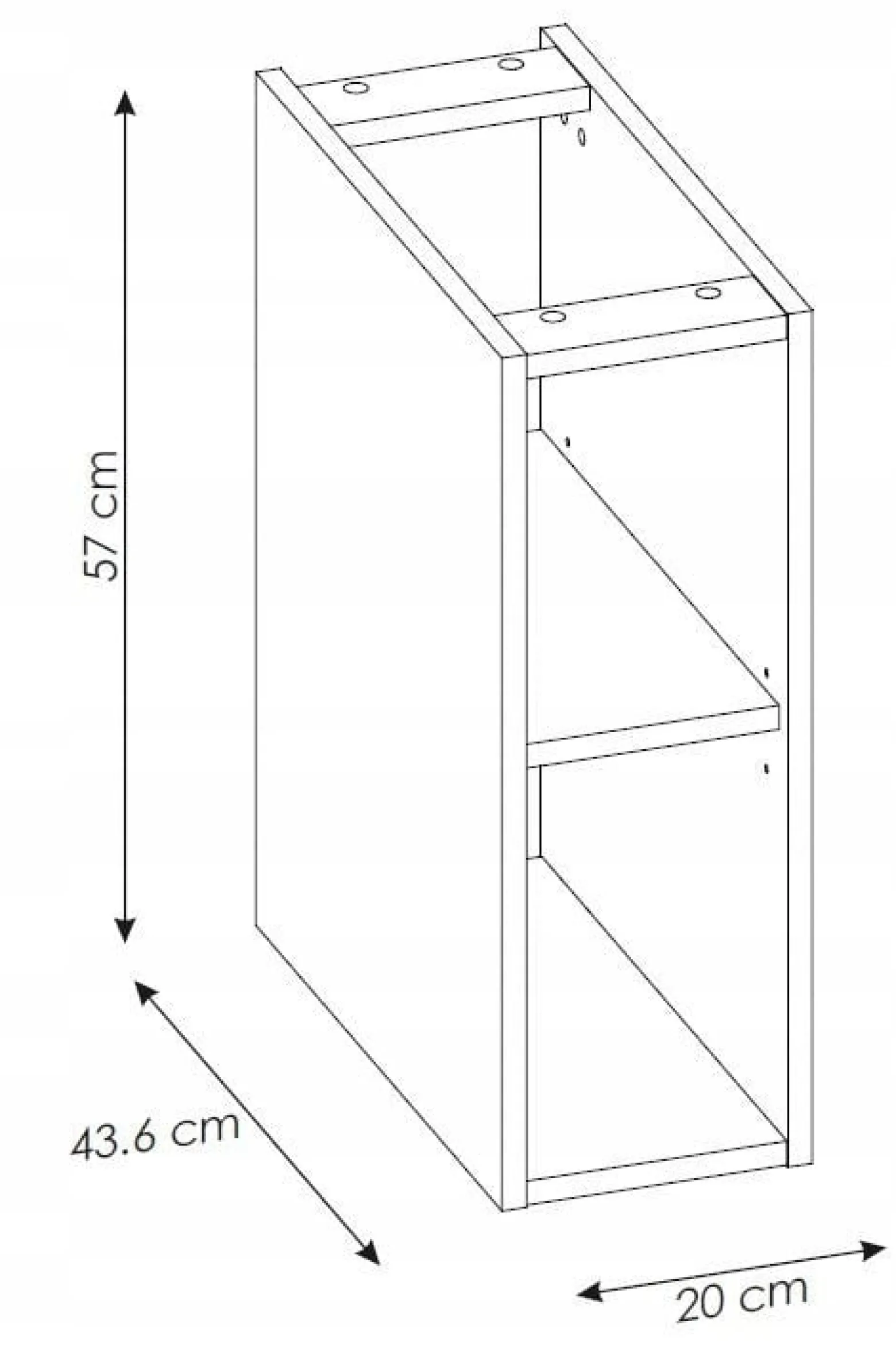 Szafka dolna 20 cm CAPRI WHITE