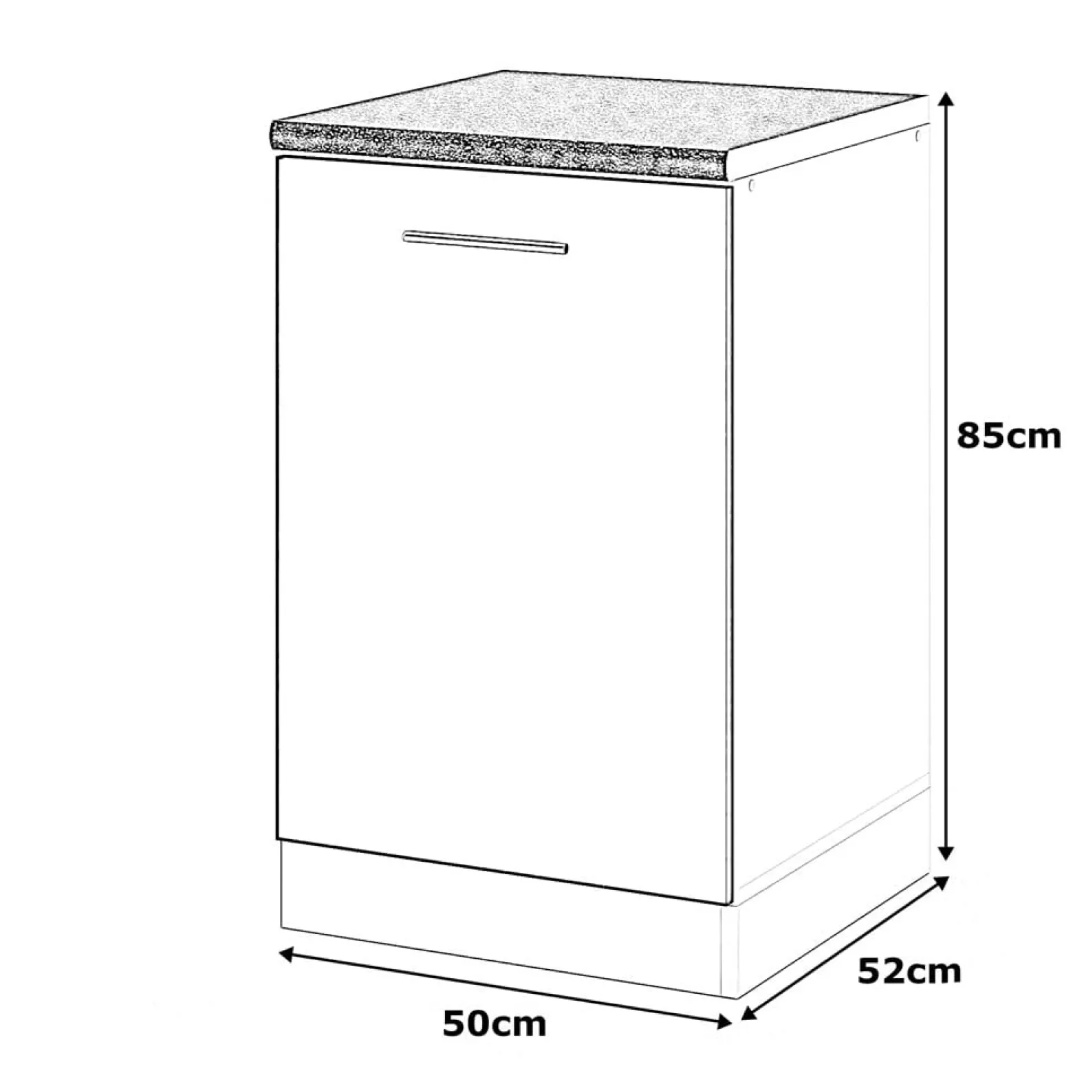 Szafka kuchenna modułowa stojąca cargo 50cm spremium szary