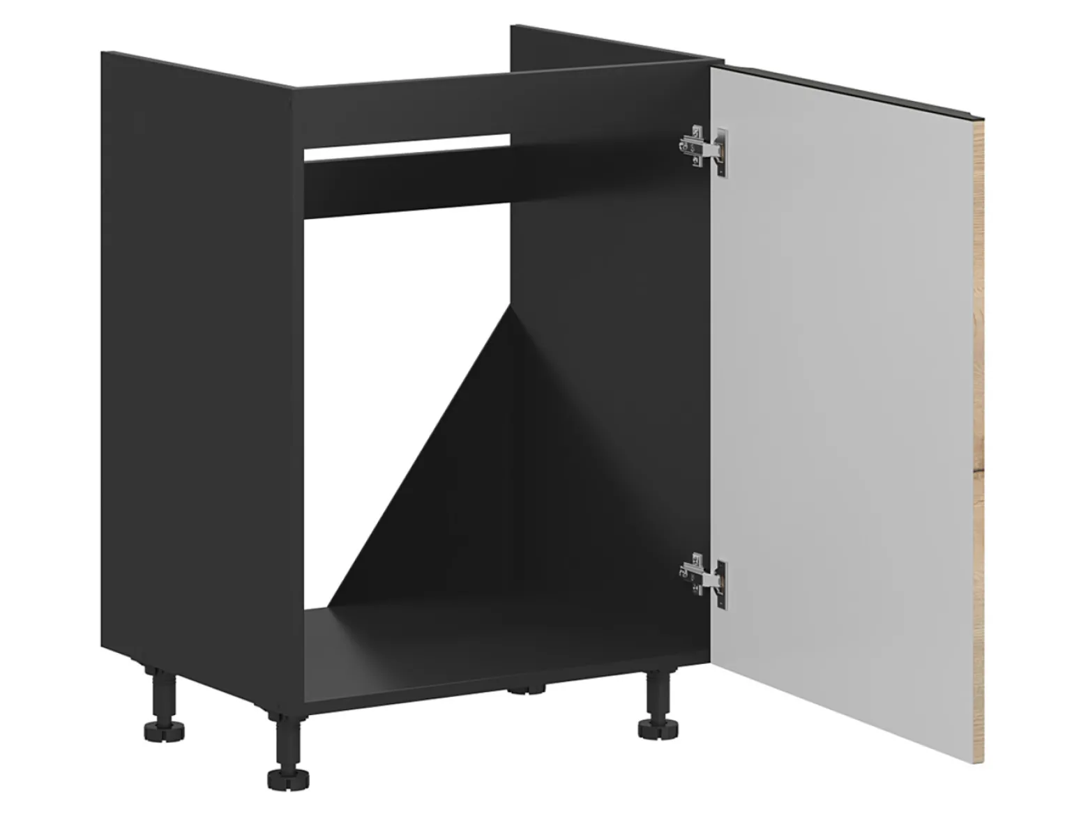 Szafka kuchenna pod zlewozmywak Sole L6 60 cm prawa dąb halifax natura