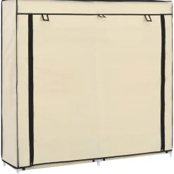 Szafka na buty Kremowy 115 x 28 x 110 cm Tkanina vidaXL