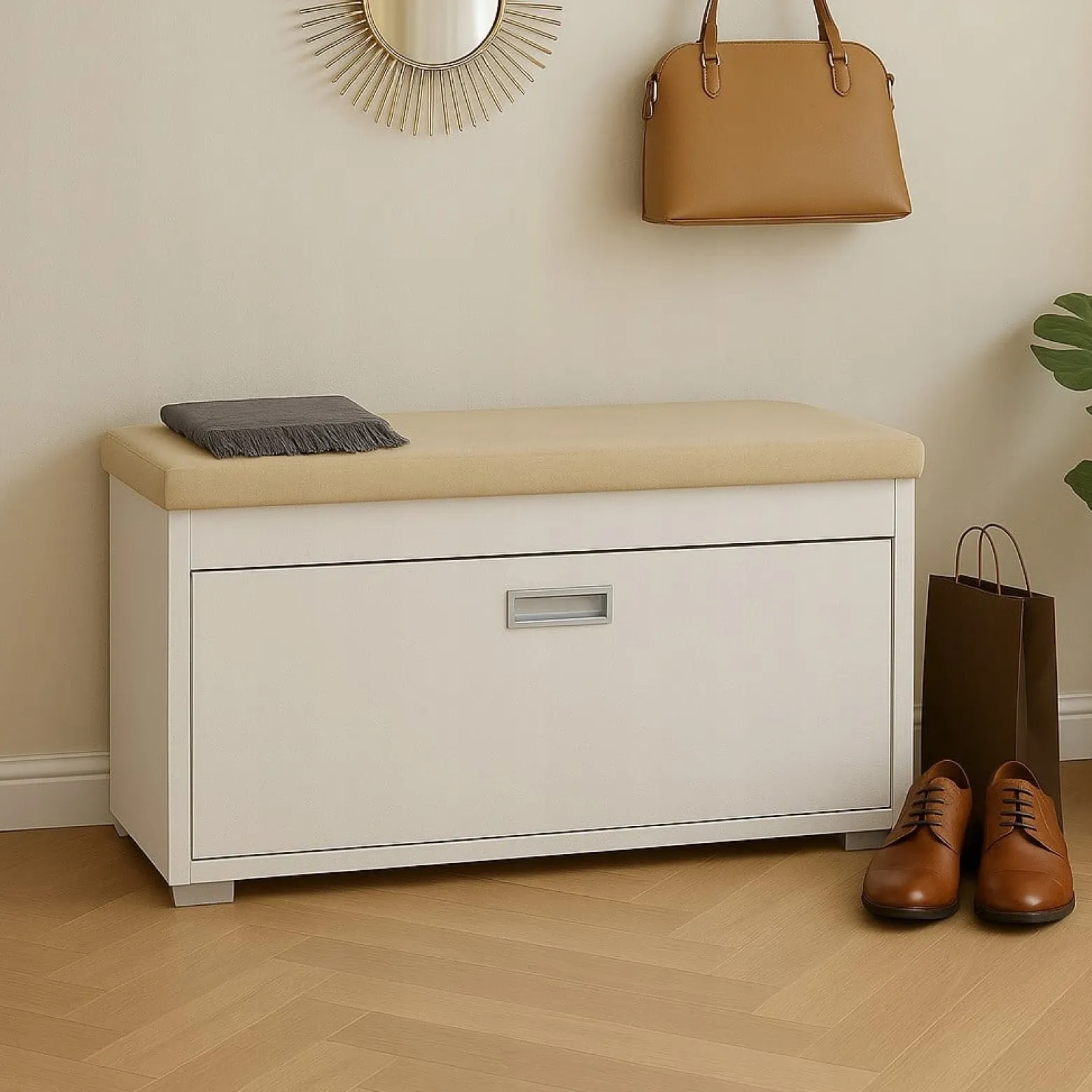 Szafka na buty z siedziskiem 70 cm Dąb Craft Złoty