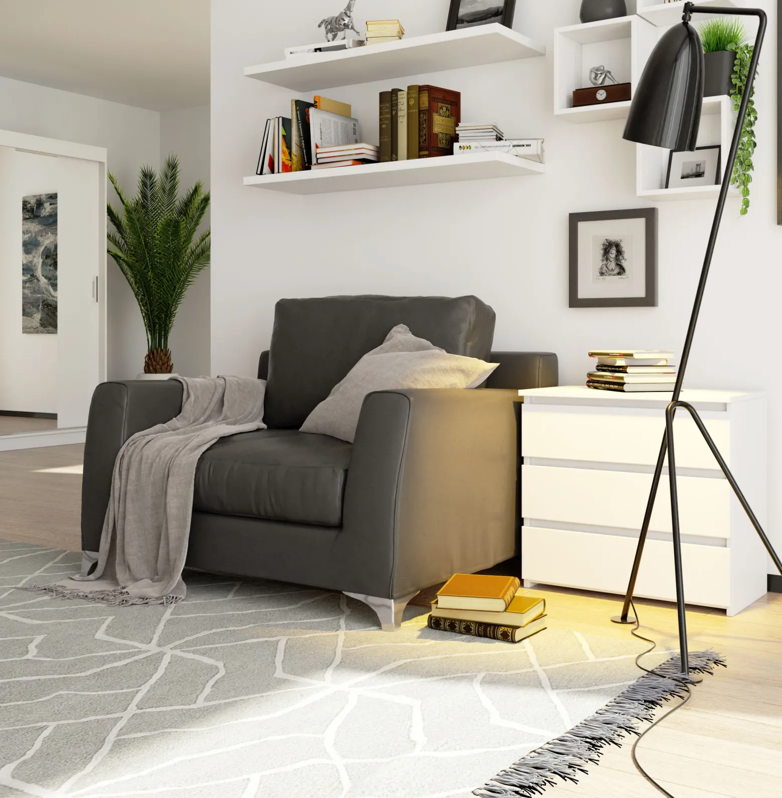 Szafka nocna AKORD CL3 Biała 60 cm Biały mat 60x35x57 cm