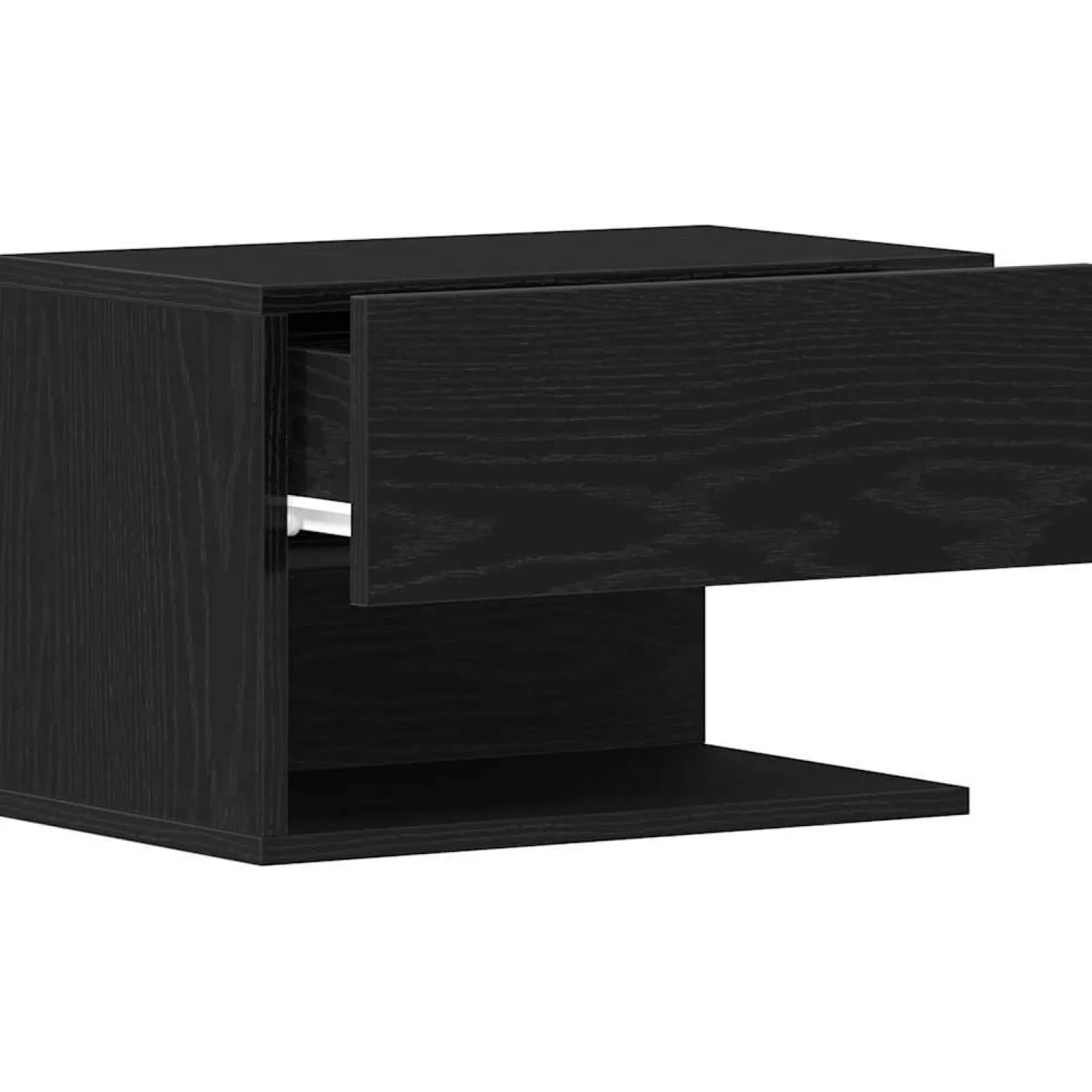 Szafka Nocna Czarna Komoda Stolik Półka Nocna Do Sypialni 46 x 29.5 x 30 cm