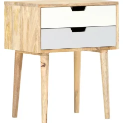 Szafka Nocna Drewniana Komoda Stolik Nocny Do Sypialni 47 x 35 x 59 cm