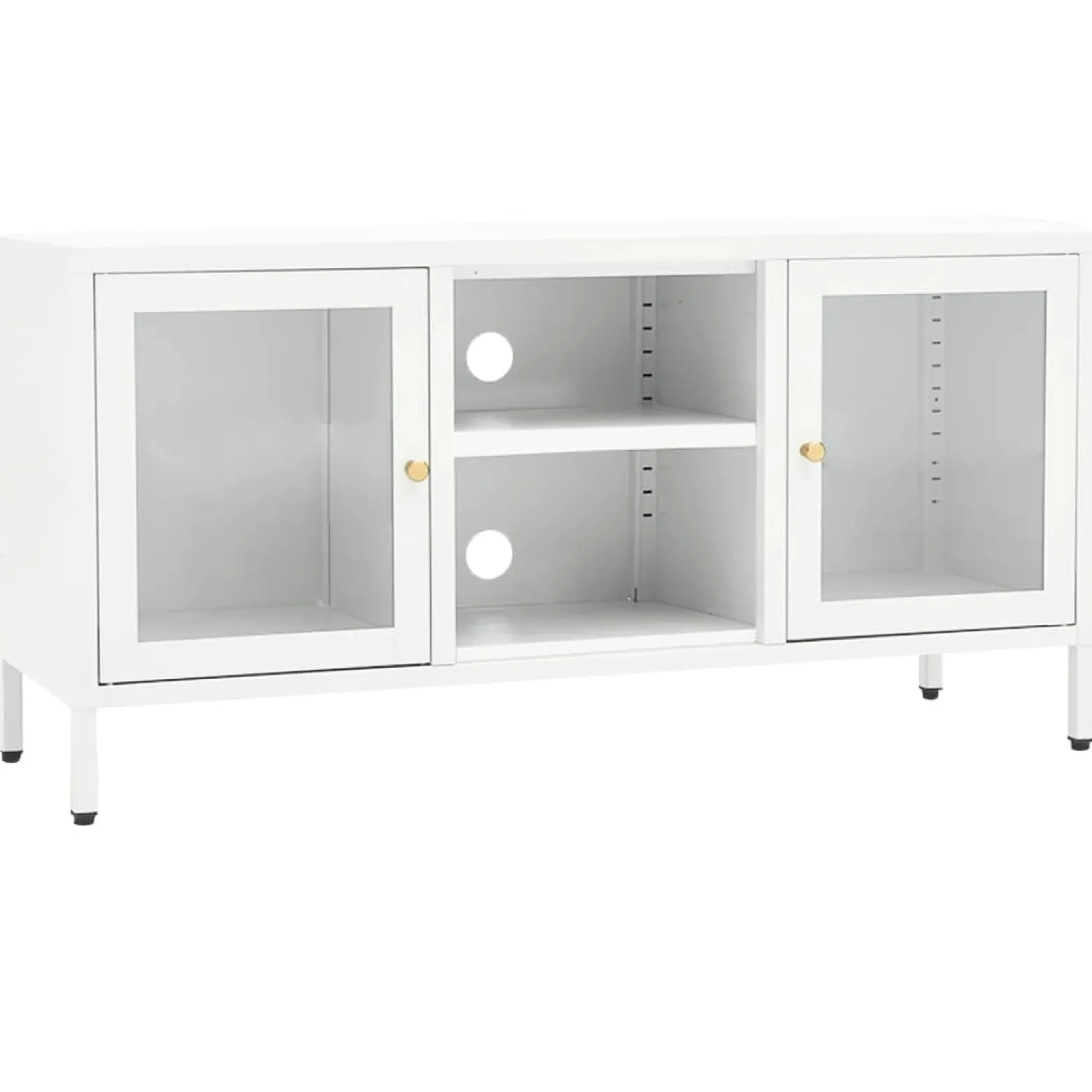 Szafka Pod Telewizor Biała Półka Szafka RTV Stalowa 105x35x52 cm
