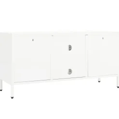 Szafka Pod Telewizor Biała Półka Szafka RTV Stalowa 105x35x52 cm