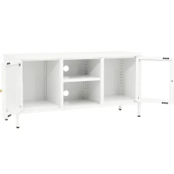 Szafka Pod Telewizor Biała Półka Szafka RTV Stalowa 105x35x52 cm