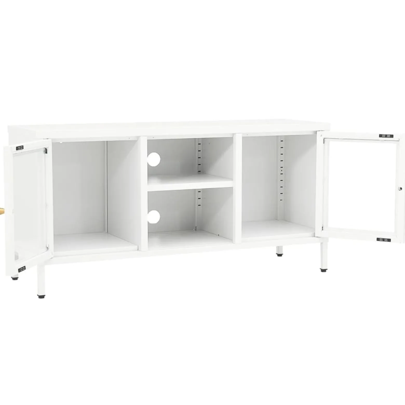 Szafka Pod Telewizor Biała Półka Szafka RTV Stalowa 105x35x52 cm