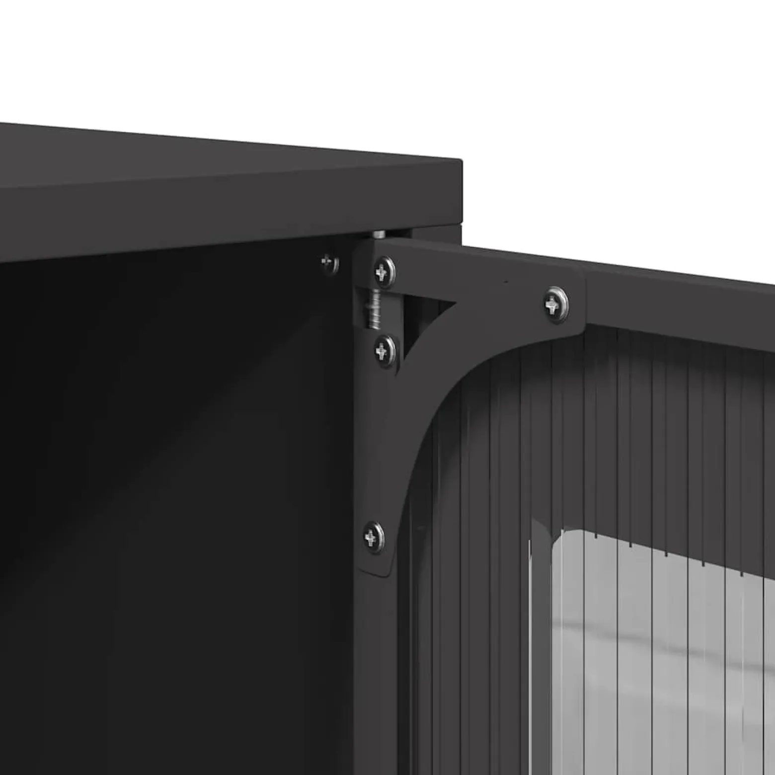Szafka Pod Telewizor Czarna Półka Szafka RTV Stalowa 68x39x60.5 cm