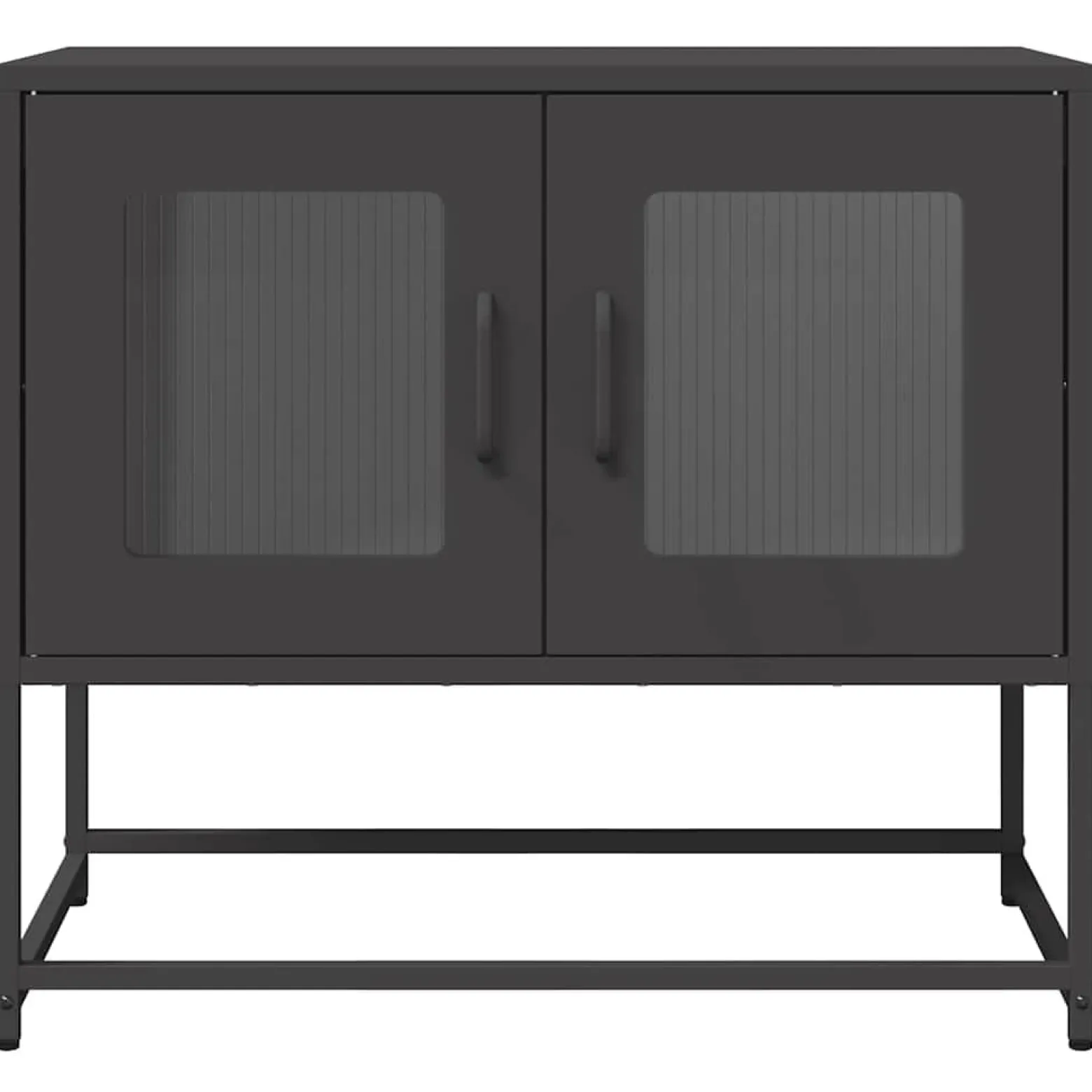 Szafka Pod Telewizor Czarna Półka Szafka RTV Stalowa 68x39x60.5 cm