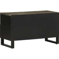 Szafka pod telewizor czarna 80x33x46 cm lite drewno mango