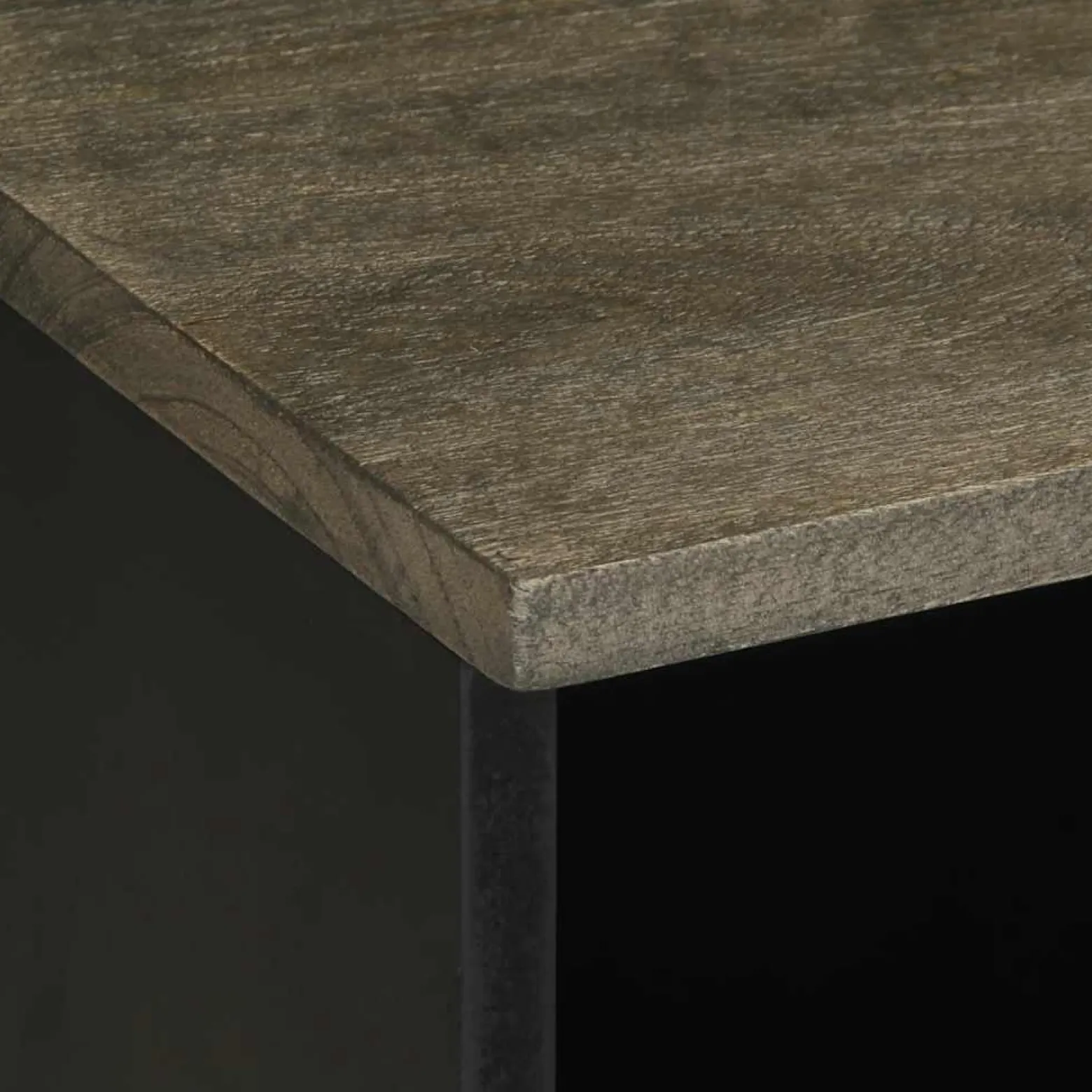 Szafka pod telewizor czarna 80x33x46 cm lite drewno mango