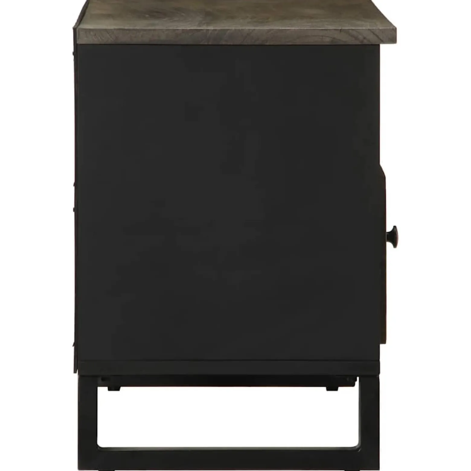 Szafka pod telewizor czarna 80x33x46 cm lite drewno mango