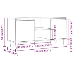 Szafka Pod Telewizor Szafka RTV Półka Stolik Telewizyjny 104x35x50 cm
