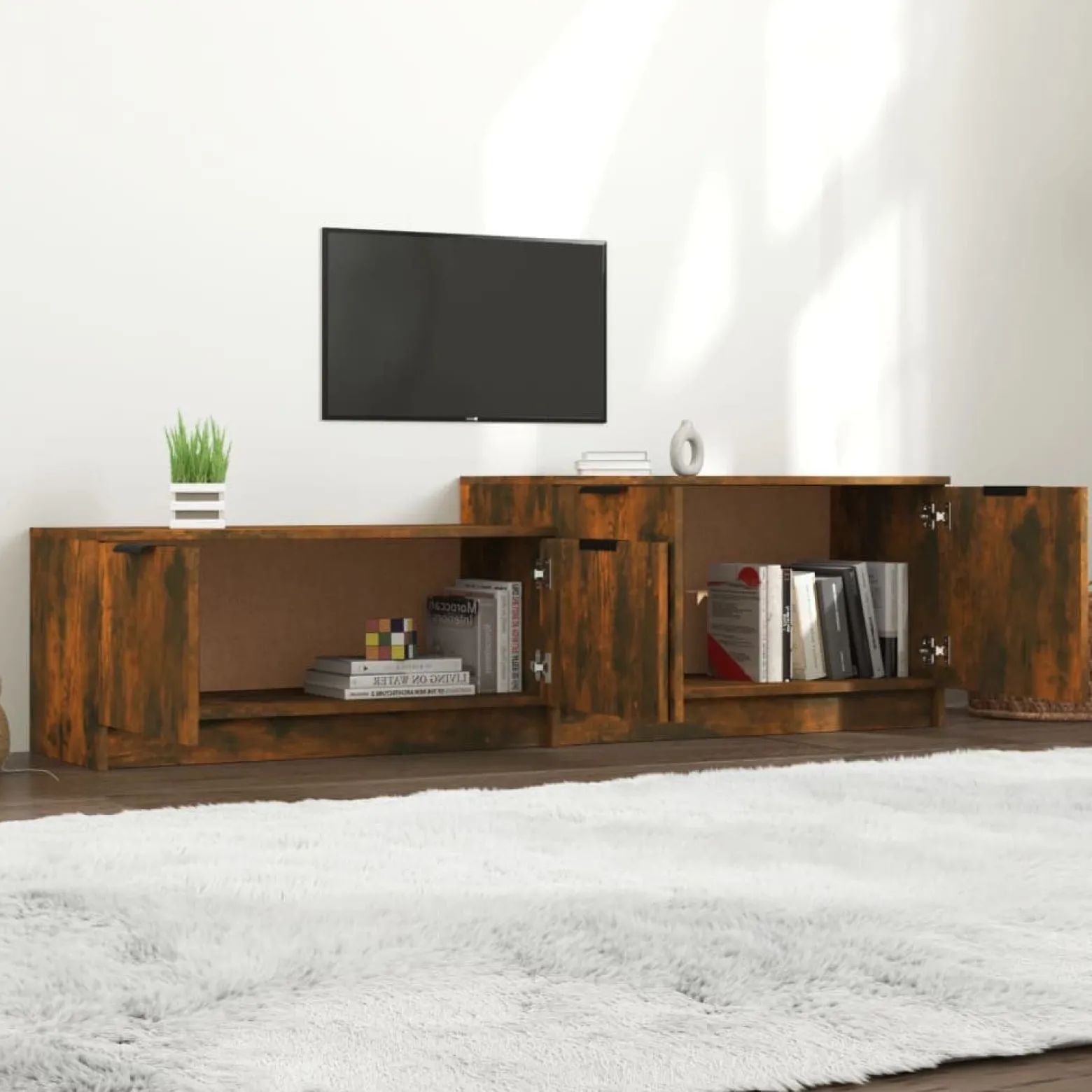 Szafka Pod Telewizor Szafka RTV Półka Stolik Telewizyjny 158.5x36x45 cm