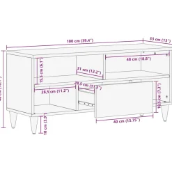 Szafka Pod TV Szafka Pod Telewizor RTV Drewniana Półka 100x33x46 cm
