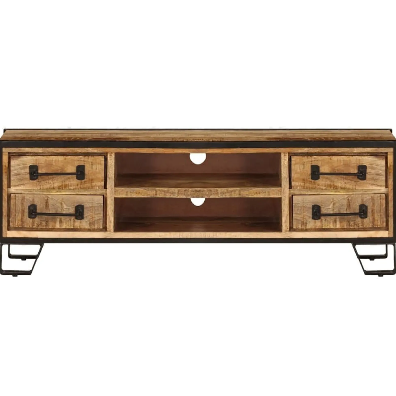 Szafka pod TV z szufladami, 120x30x40 cm, lite drewno mango