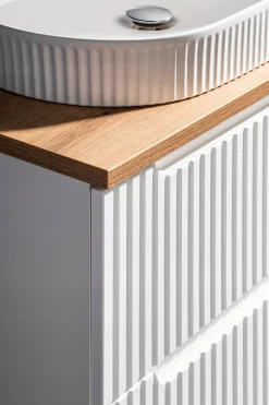 Szafka Pod Umywalkę 60 cm BIAŁA Wisząca RYFLE 2D NOVA WHITE