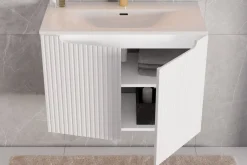 Szafka Pod Umywalkę 60 cm BIAŁA Wisząca RYFLE 2D NOVA WHITE