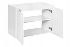 Szafka Pod Umywalkę 80 cm BIAŁA BLAT DĄB RYFLE 2D NOVA WHITE
