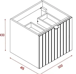 Szafka pod umywalkę HARMO 50 cm kaszmir półmat bez umywalki