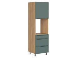 Szafka pod zabudowę piekarnika Iris 60 cm prawa z drzwiami i szufladami cichy domyk zieleń boho