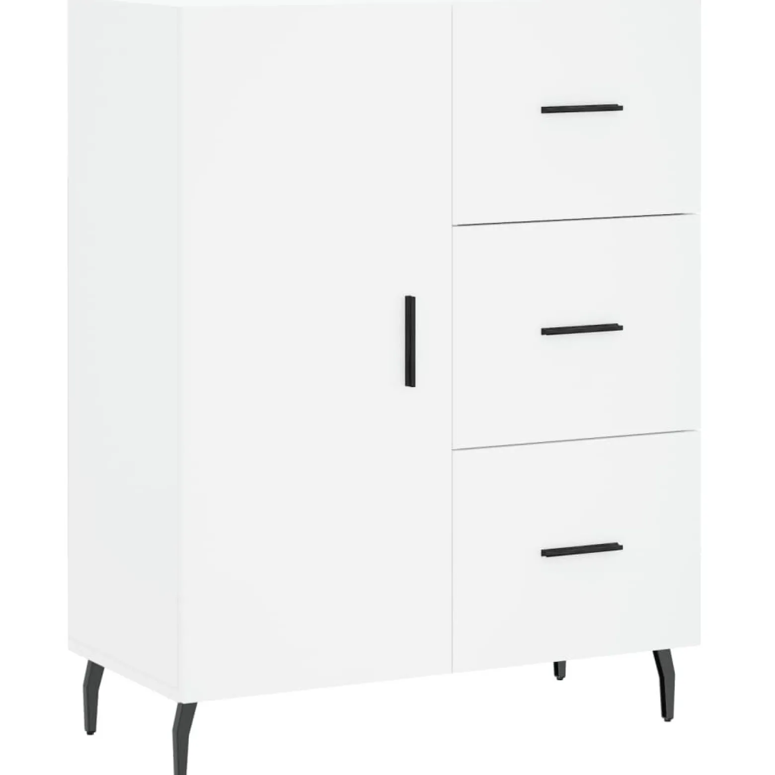 Szafka Regał Witrynka Biała z Drzwiami 69.5x34x180 cm do Salonu Pokoju