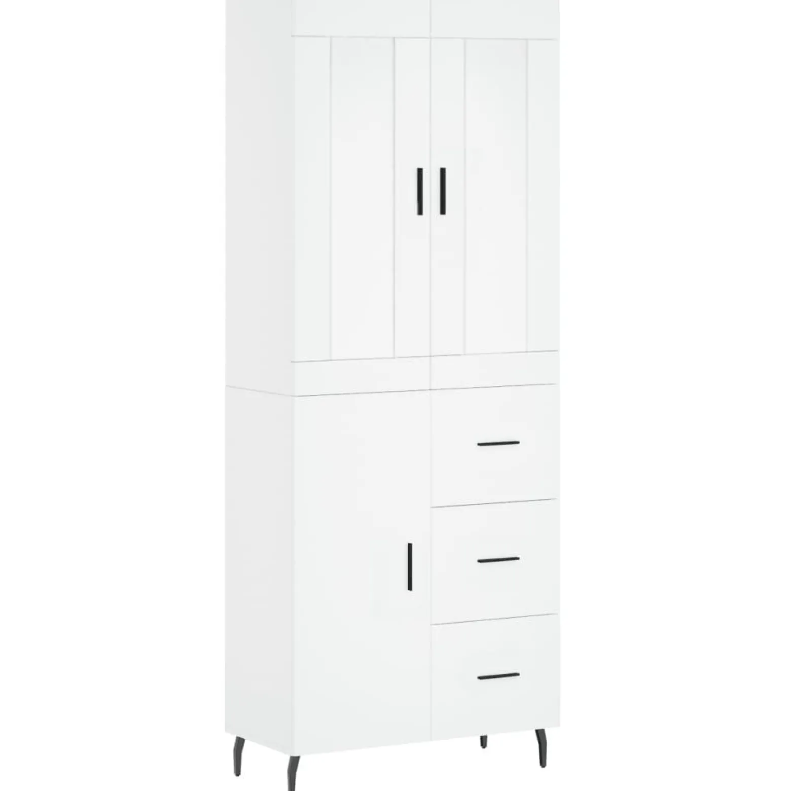 Szafka Regał Witrynka Biała z Drzwiami 69.5x34x180 cm do Salonu Pokoju
