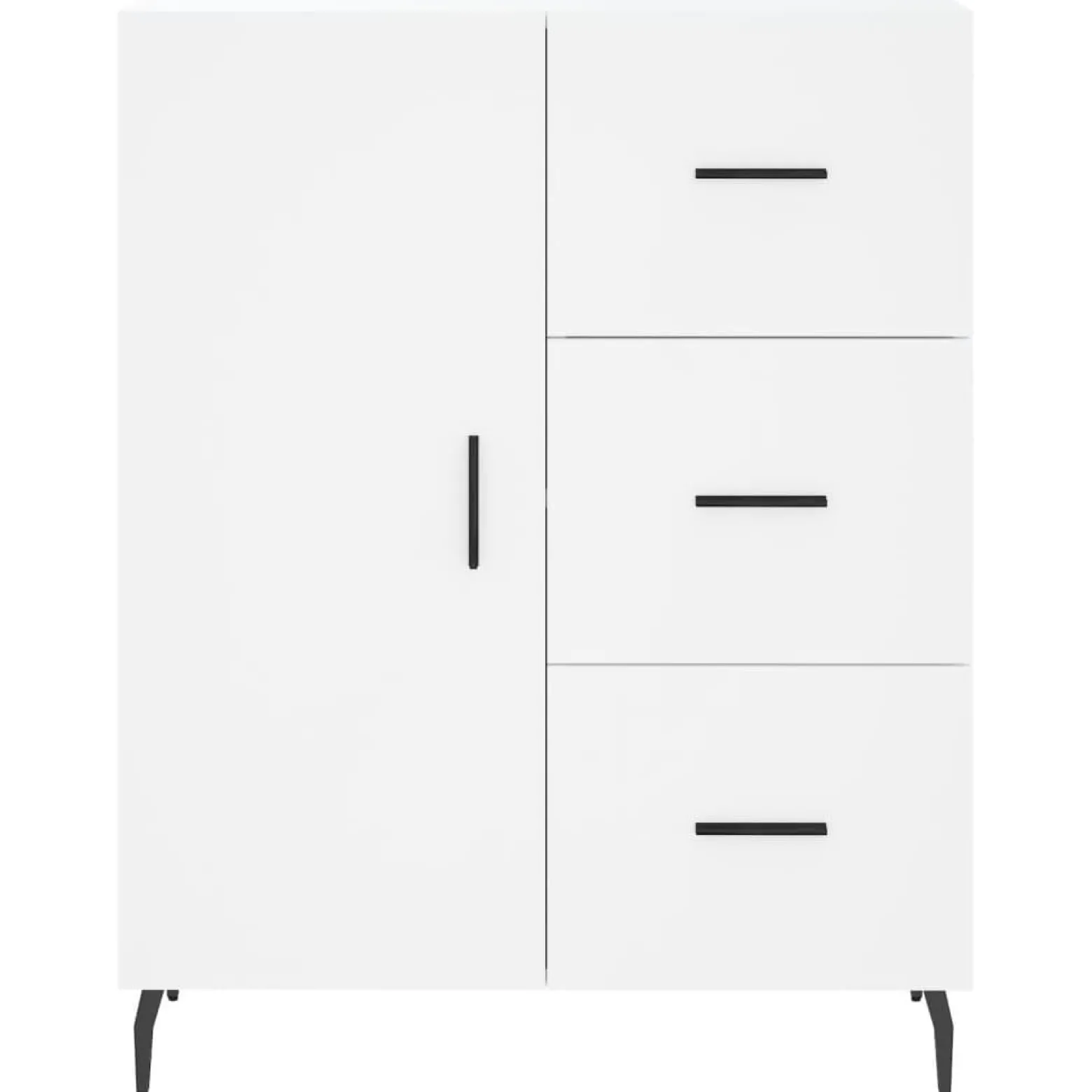 Szafka Regał Witrynka Biała z Drzwiami 69.5x34x180 cm do Salonu Pokoju