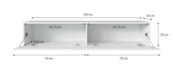 Szafka RTV DONNA 140 w kolorze czarny grafit