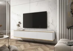Szafka RTV ORO 175 biały + złoty