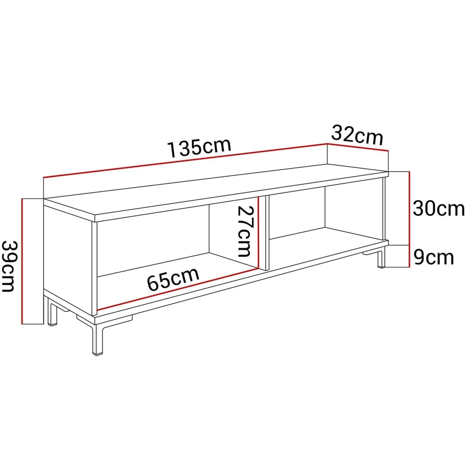 Szafka RTV OXFORD 135 cm szary mat nogi złote